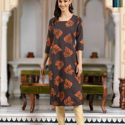 moda rapido Pack of 2 Women Printed Crepe A-line Kurta-picture-32