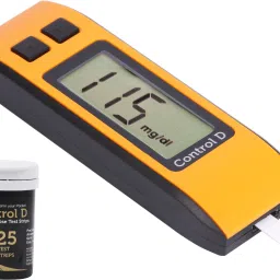 Orange Digital Glucose Blood Sugar testing Monitor Machine with 25 Strips Glucometer-11