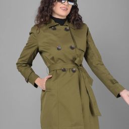 Shell 65% Cotton 35% Polyester Lining 100% Polyester Solid Coat For Women-image-55