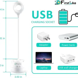 firstlike Long Arm Study Desk Light with 3 Shades Touch Control Light Advanced Pen and Mobile Holder Design Table Lamp image 2