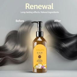Japanese Long Lasting Hair Dye Shampoo Hair Color Depositing(Pack of 1) , BLACK-image-29