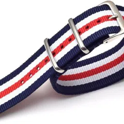 vinanth NATO Nylon Watch Band / Watch Strap - Multicolor with Stainless Steel Buckle 18 mm Fabric Watch Strap-image-6