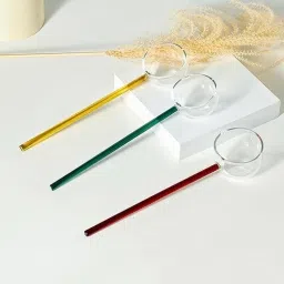 Glass Stirring Spoon Crystal Clear Borosilicate Teaspoon Milk Spoon Coffee Spoon Bone China Serving Spoon Set-1