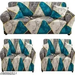 krishyam Polyester Floral 3+1+1 Seater Sofa Cover-picture-12