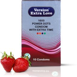 Extra Time with Extra Dotted Strawberry Flavored Condom for Men - Honeymoon Set Condom-image-61