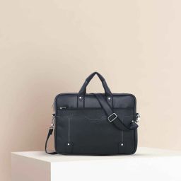 Men Black Messenger Bag - Regular Size-image-4