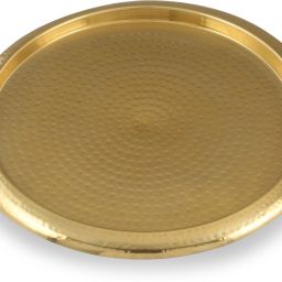 Stainless Steel Hammered Round Serving Tray Tray Serving Set-image-35