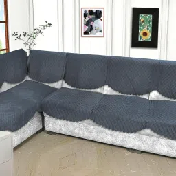 Velvet Geometric 6 Seater Sofa Cover-picture-17