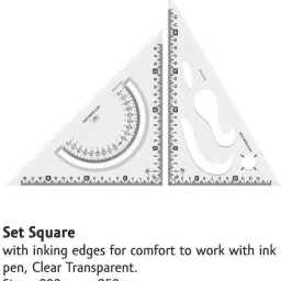 upyukat Plastic Pro Circle BIG with 25 Circles, Pro Circle SMALL with 18 Circles, Hyperbola- Parabola Template, Geometry Template with 16 shapes, Circle Master with 35 circles, Set Square Small (Size 200mm x 250 mm), Set Square Big (Size 250mm x 300mm) Drafting Scale Ruler Very Useful to Architect, Engineering Students, Office Employee (Set of 5) Ruler image 3