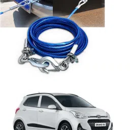 ™ Car Tow Rope with 10mm 13ft Steel Cable and Hooks 4.5 m Towing Cable Grand i10 4.5 m Towing Cable-image-45