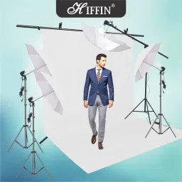 Hiffin ® White Screen Backdrop 6x10 ft with 9 ft Stand - 6x9 ft Photography Backdrop White Reflector Umbrella-13
