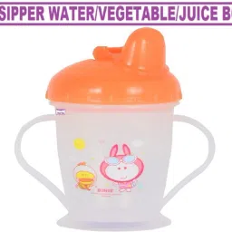 Unbreakable Premium Quality Baby Sippy Plastic Bottle/Cup/Mug Water/Juice Training Sipper Spout Metal Bottle For New Borns/Infants/Babies(ORANGE,200ML)-24