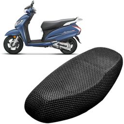 lakshmina enterprises NNNN 3D Free Size Bike/Scooty Seat Cover Very Soft Net Mesh Fabric and Smooth Single Bike Seat Cover For Honda Activa 3G-picture-3