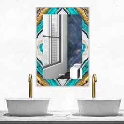 Rectengalr Frameless CNC Polish Finishing Mirror for Wall- (12 X 18 Inch) Bathroom Mirror-12