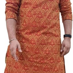 Men Jacquard Kurta Salwar Set-image-19