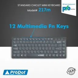 PRODOT Laptop Keypad Size 217m Mini Wired Keyboard Wired USB Standard Laptop Keyboard Compatible with Desktop, Laptop, Mac image 2
