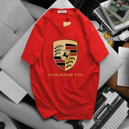magneto Men Striped Round Neck Pure Cotton Red T-Shirt-picture-8
