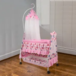 Cradle for kids cradle for baby boy and girl Cradle With Swing & Mosquito Net-20