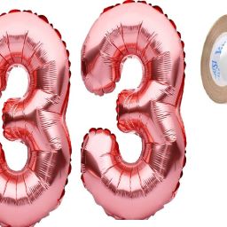 Solid Birthday Numbers Solid RoseGold '33' number Balloon-31
