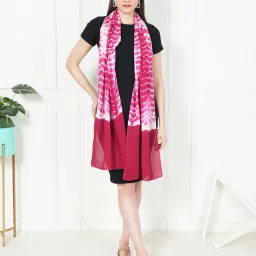 Printed Cotton Rayon Blend Women Red Stole-image-25