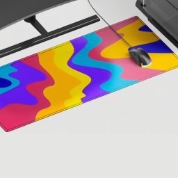 ZeraCustoms Psychedelic Waves-MAT-L Desk Mat | Anti-Skid |60 x 28 cm | Gaming Mat Non Slip Base Mousepad-image-99